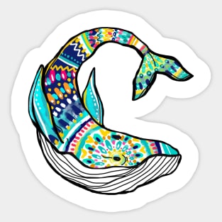 Colorful Whale Sticker